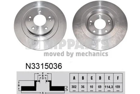 Гальмiвнi диски NIPPARTS N3315036