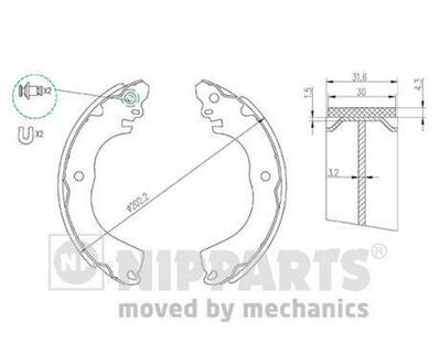 Колодки тормозные задние NIPPARTS N3505049