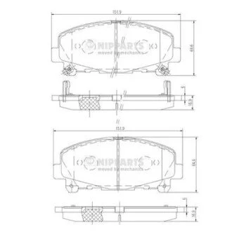 Гальмiвнi колодки дисковi переднi NIPPARTS N3604069