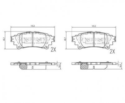 Гальмiвнi колодки дисковi заднi NIPPARTS N3612047 (фото 1)