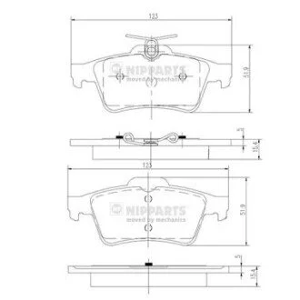 Гальмівні колодки NIPPARTS N3613022