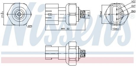 Датчик давления кондиционера TOYOTA / LEXUS NISSENS 301090 (фото 1)