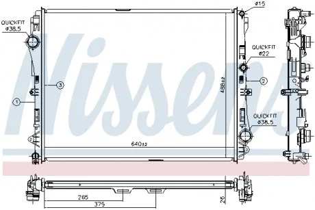 Радiатор NISSENS 627023