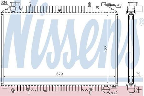 Радіатор охолодження 214007C700 NISSAN / INFINITI NISSENS 62976A (фото 1)