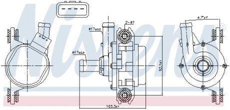 POMPA WODY ELEKTR. TOYOTA RAV 4 V 2.5 18 - NISSENS 831388 (фото 1)