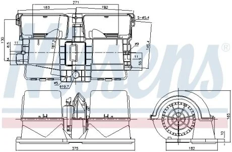 Вентилятор салону 24В SCANIA G I, P I, R I, T 01.03-05.19 NISSENS 87134