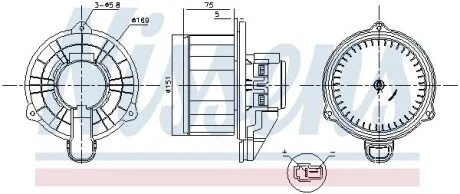 Вентилятор салону HYUNDAI ACCENT V, CRETA, SOLARIS, KIA RIO IV 1.4/1.6/2.0 01.16- NISSENS 87569 (фото 1)