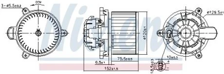 Вентилятор салону HYUNDAI I10 II 1.0/1.0LPG/1.2 08.13- NISSENS 87625