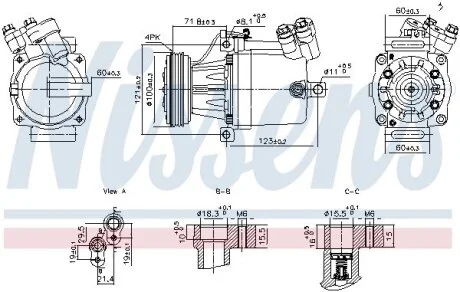 Компресор кондиціонера OPEL AGILA, SUZUKI SPLASH 1.0-1.2LPG 01.08- NISSENS 890950