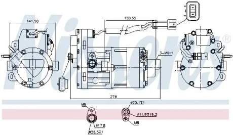 Компресор кондиціонера TESLA MODEL 3 Electric 01.17- NISSENS 890954