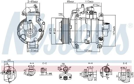 Компресор кондиціонера HONDA ACCORD VIII 2.4 07.08- NISSENS 891044