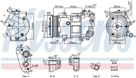 KOMPRESOR KLIMY CITROEN BERLINGO 19- NISSENS 891109 (фото 1)