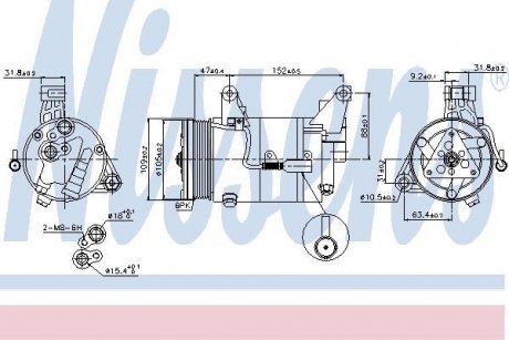 Компрессор кондиционера NISSENS 89340