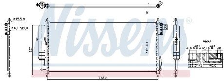 NISSAN Радіатор кондиціонера (конденсатор) з осушувачем MAXIMA VI 3.5 06- NISSENS 940911