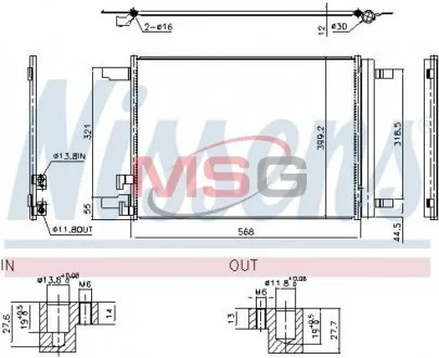 Конденсатор кондиционера VW/SEAT/SKODA 13- NISSENS 941099