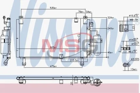 Конденсатор кондиціонера (з осушувачем) NISSENS 941153 (фото 1)