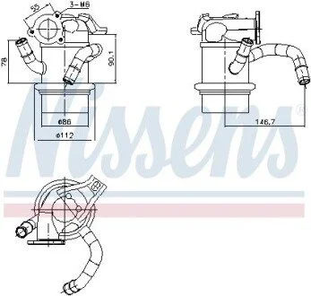Радіатор рециркуляції ВГ VW Golf VII 2.0 TDI 12- NISSENS 989421 (фото 1)
