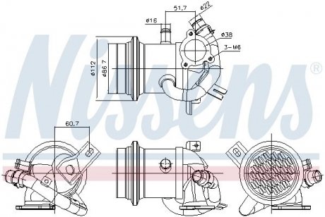 CHLODNICA ZAWORU EGR FABIA 1.4TDI 14- NISSENS 989424 (фото 1)