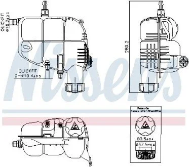Бачок расширительный с крышкой BMW 1/ 2/ X1 SERIES NISSENS 996185