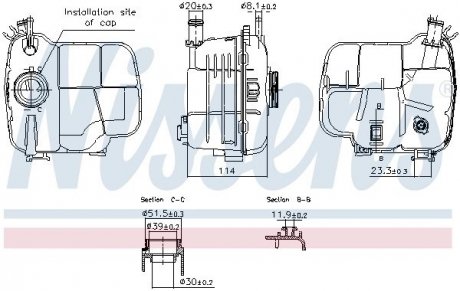 Бачок розширювальний Opel Astra J 09- NISSENS 996224 (фото 1)