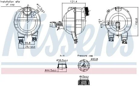 Бачок розширювальний Citroen C2/C3/Peugeot 207 1.1-1.6/1.4HDi/1.6HDi 02- NISSENS 996306