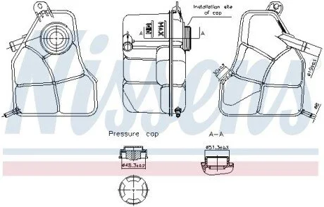 Бачок расширительный с крышкой FORD FIESTA/ FUSION (2002) NISSENS 996308