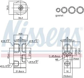 Клапан розширювальний кондиціонера NISSENS 999444