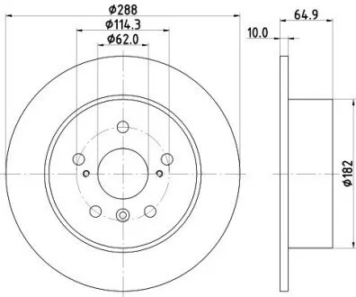 Диск гальмівний задній Toyota Camry 2.0, 2.4, 3.0 (93-06) Nisshinbo ND1001K