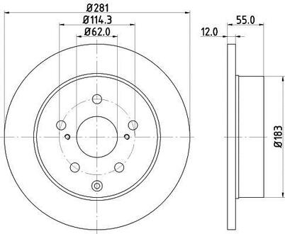 Диск гальмівний задній Toyota RAV-4 2.0, 2.2, 2.4, 3.5 (05-) Nisshinbo ND1013K