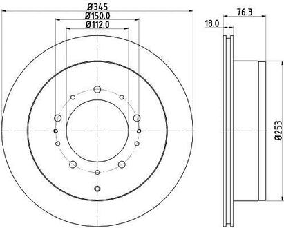 Диск гальмівний задній Toyota Land Cruiser 4.5, 4.6, 4.7, 5.7 (08-) Nisshinbo ND1029K (фото 1)