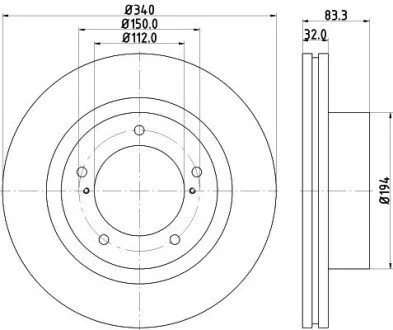 Диск гальмівний Lexus LX 570/ Toyota Land Cruiser 200 4.5, 4.6, 4.7 (07-) Nisshinbo ND1051K