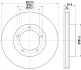 Диск тормозной передний Toyota Land Cruiser 80 4.2 (92-97) (ND1056K) NISSHINBO