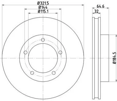 Диск гальмівний Toyota Land Cruiser 80 4.2 (92-97) Nisshinbo ND1056K