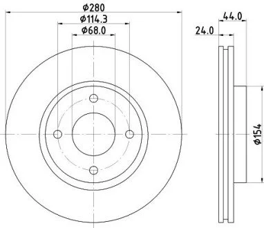Диск гальмівний Nissan Tiida 1.5, 1.6, 1.8 (07-) Nisshinbo ND2036K