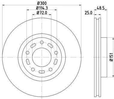 Диск гальмівний Mazda 3, 5 1.8, 2.0, 2.2 (05-) Nisshinbo ND5002K