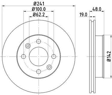 Диск гальмівний Hyundai Getz 1.1, 1.3, 1.5, 1.6 (02-05) Nisshinbo ND6017