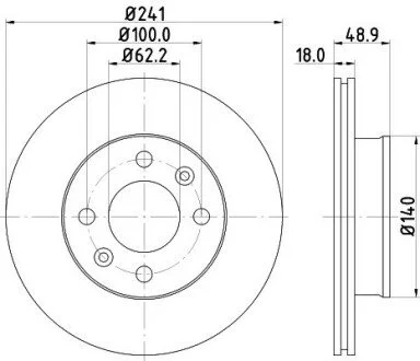 Диск гальмівний Hyundai i10/Kia Picanto 1.0, 1.1, 1.2 (11-) Nisshinbo ND6018K
