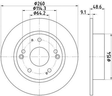 Диск тормозной задний Honda Accord 2.0 2.4 (06-) Nisshinbo ND8026K (фото 1)