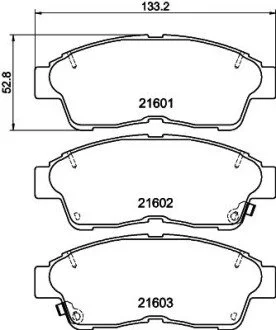 Колодки тормозные дисковые передние Toyota Corolla, RAV-4 1.6, 1.9, 2.0 (97-00) Nisshinbo NP1000