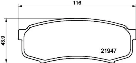 Колодки гальмівні дискові Toyota Land Cruiser 2.7, 3.0, 3.5, 4.2 (03-10) NISSHINBO Nisshinbo NP1008