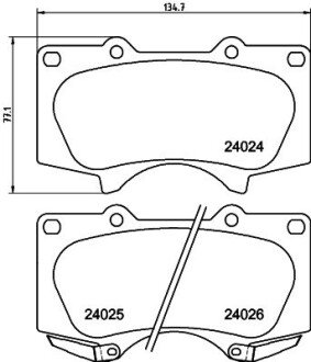 Тормозные колодки LEXUS/MITSUBISHI/TOYOTA GS/Pajero/Tundra "F "95>> Nisshinbo NP1012 (фото 1)