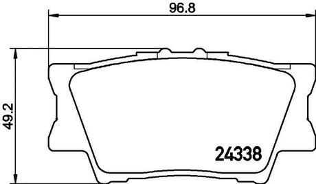 Колодки тормозные дисковые задние Toyota Camry, RAV-4 2.0, 2.4, 2.5 (08-) Nisshinbo NP1016