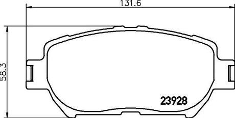 Колодки гальмівні дискові Toyota Camry 2.4, 3.0, 3.3 (01-06) Nisshinbo NP1017 (фото 1)
