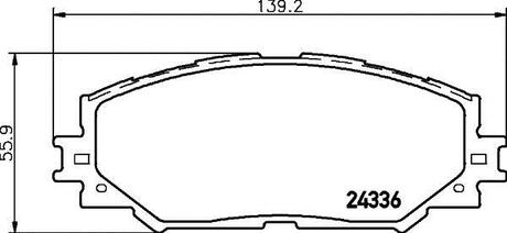 Колодки гальмівні дискові Toyota Auris,Corollla 1.3, 1.4, 1.6, 2.0 (07-),RAV 4 2.5 (12-) Nisshinbo NP1019