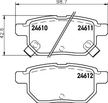Колодки гальмівні дискові Toyota Auris 1.4, 1.6, 1.8, 2.0 (06-) Nisshinbo NP1020 (фото 1)