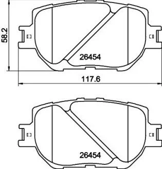 Колодки тормозные дисковые передние Toyota Corolla 1.6, 1.8 (14-) Nisshinbo NP1021