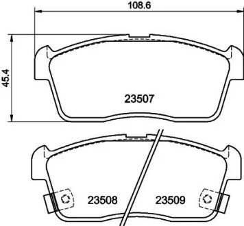 Колодки тормозные дисковые передние Chevrolet Cruze 1.3, 1.5 (00-08) Nisshinbo NP1023