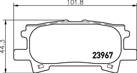 Колодки тормозные дисковые задние Lexus 300, 400h, 450h (06-08) Nisshinbo NP1028 (фото 1)