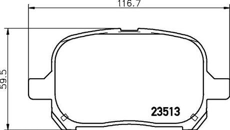 Колодки гальмівні дискові Toyota Camry 2.4, 3.0 (01-06)/Lexus RX 300 (00-03) Nisshinbo NP1033 (фото 1)