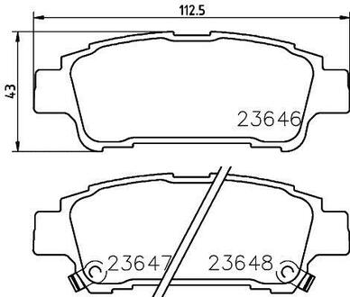 Колодки гальмівні дискові Toyota Avensis 2.0, 2.4 (03-09) Nisshinbo NP1042